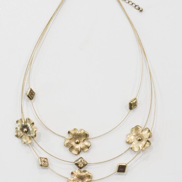 Gold Greek Floral Necklace - Picture 4 of 4